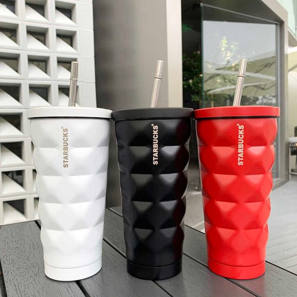 starbucks straw cup genuine stainless steel coffee student car large capacity cold drink insulated cup