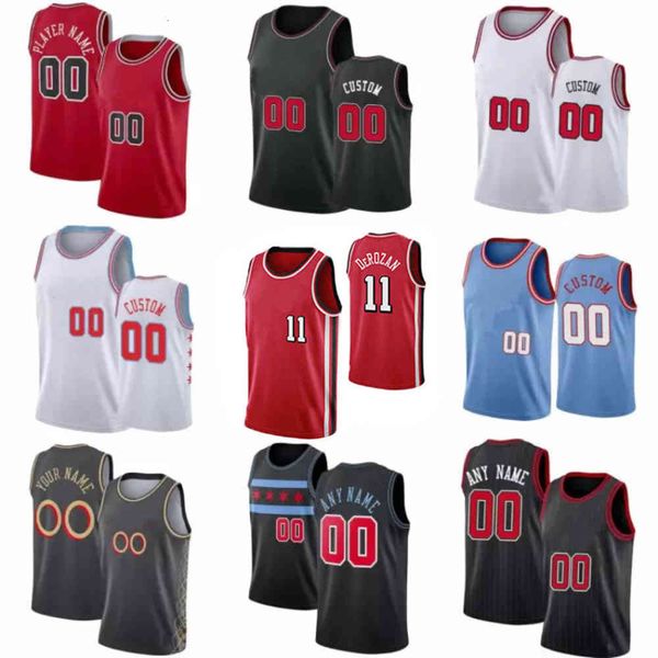 

demar 11 derozan custom basketball jerseys nikola vucevic zach lavine lonzo ball alex caruso ayo dosunmu troy brown derrick jones patrick, Black;red