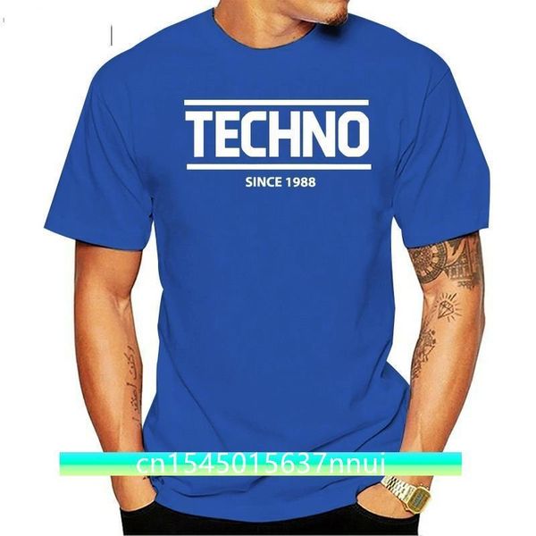 TECHNO T CAMISA TECHNO DESDE 1988 MÚSICA RAVE FESTIVAL T Camisetas Engraçado Tops Tee Unisex Engraçado Tops 220702