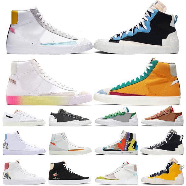 

blazer mid 77 running shoes mens women white black mosaic brown green grey pomegranate university red indigo sport sneakers trainers