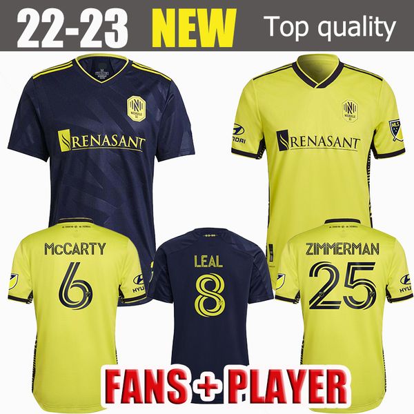 

2022 nashville sc fans player soccer jerseys mukhtar badji lovitz leal mccarty godoy beckeles mens 22 23 jersey mls football shirts, Black;yellow