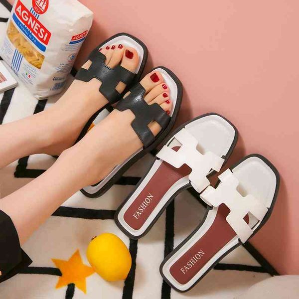 

breathable flat heel artificial viscose trend solid color soft sole rubber 2022 brand luxury fashion design ladies slippers, Black