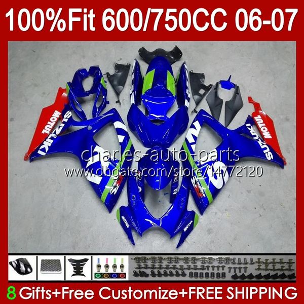 OEM-Karosserie für Suzuki GSXR-600 blauer Bestand GSXR750 K6 GSX-R750 06–07 Karosserie 130Nr