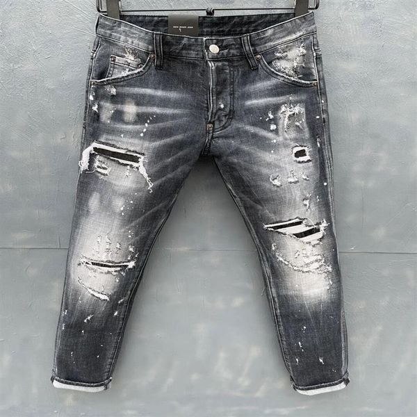 

brand of fashionable european and american men's casual jeans high-grade washing pure hand grinding quality optimization l206l, Blue