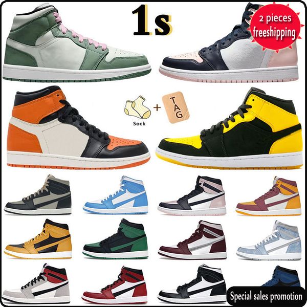 

2022 men women basketball shoes og 1s dark mocha unc light smoke grey hyper chicago bred royal silver toe shadow twist bordeaux bubble gum, Black