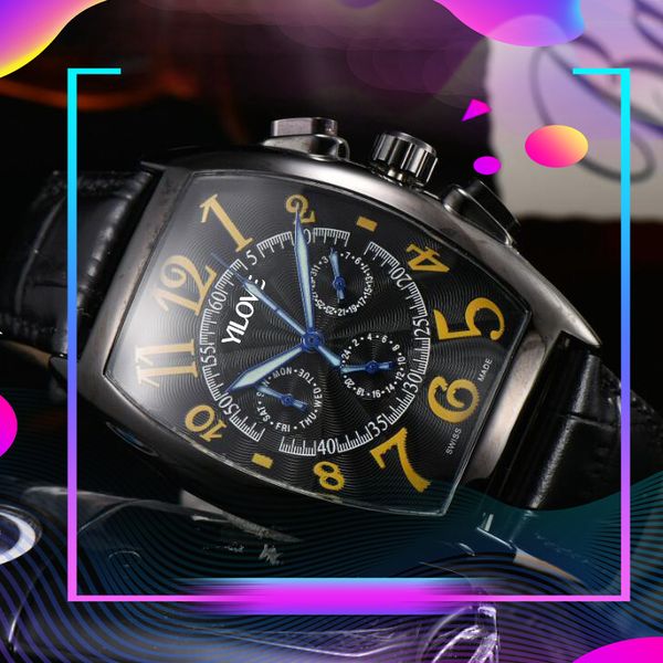 

luxury fashion classic waterproof men's watch 43mm leather strap sapphire week calendar clock black gold cobra casual business wristwat, Slivery;brown