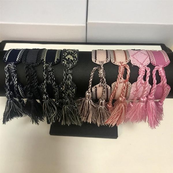 

sell femme d brand cotton woven bracelets lovers bracelet embroidery tassel women men rope bracelet&bangle friendship jewelry265m, Black