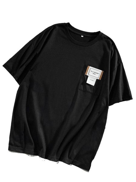 

men letter patched detail tee w4sa#, White;black