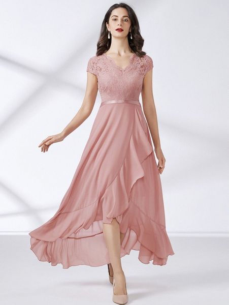 

miusol lace bodice ruffle hem prom dress x3ed#, Black;gray