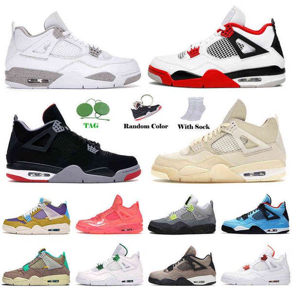 

2021 basketball shoes university blue 4 4s white oreo sail bred taupe haze neon mens womens trainers sneakers