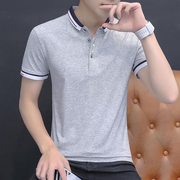 

men's polos men's t-shirt slim men shirts short sleeve elastic summer plain for sport comfortable fit cotton breathablemen's, White;black