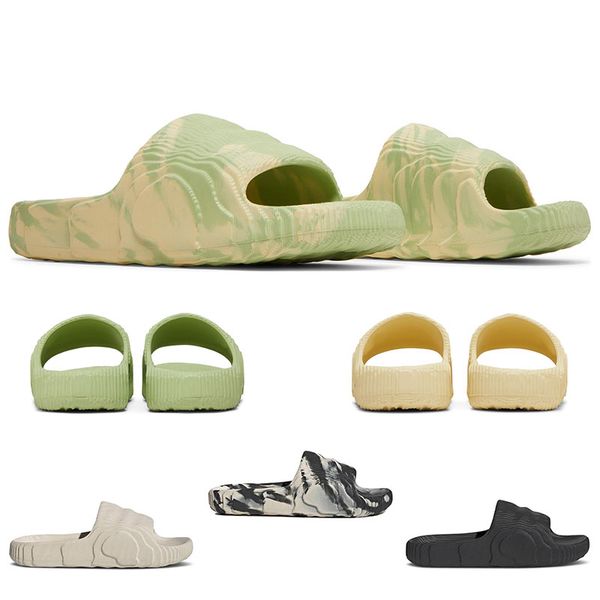 

adilette 22 slides slippers men designers slide desert sand magic lime black grey scuffs women outdoor summer eva beach slipper