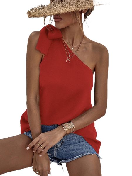 

one shoulder knot side x5cg#, White