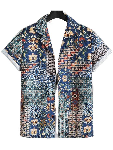 

men geo print shirt without tee n5rt#, White;black