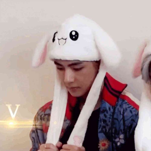 

tiktok ts run b suga rabbit ears hat is a cartoon hat, animal hat., Blue;gray