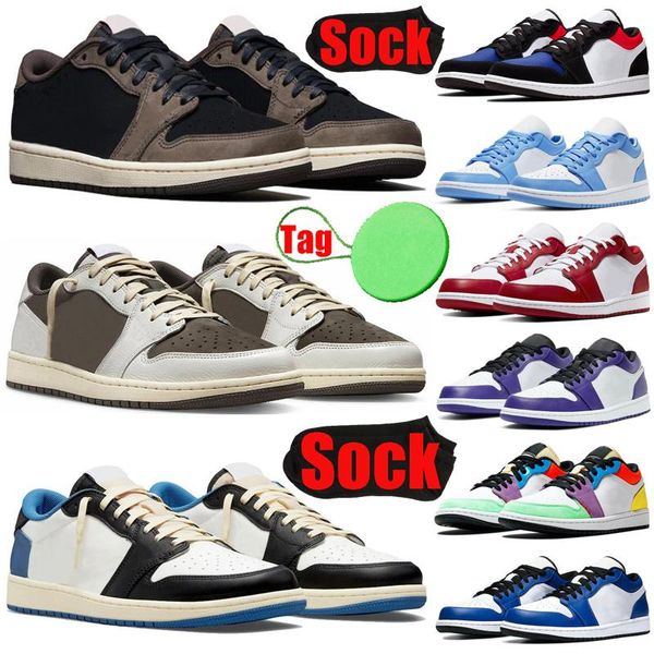 

1 men women basketball shoes og 1s triple white fragment low shadow designer university blue unc black bred toe light smoky grey mens sneake