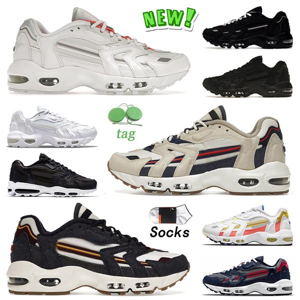 

new 2022 sports 96 cushion running shoes og 96s sneakers pure platinum beach blackened blue triple white magic ember midnight navy mens wome, White;red