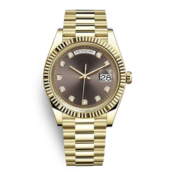 

watch automatic 36/41mm fully stainless water resistant super luminous gold watch montre de luxe dropshipping, Slivery;brown