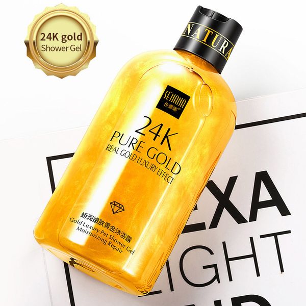 Bad-Flüssigseife, 24-karätiges Gold, Duschgel, natürliches Parfüm, aufhellende Körperwäsche für schwarze Haut, 550 ml