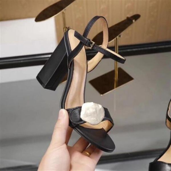 

newset classic sandals lady summer sandals shoes metal buckle real leather high-heeled women's shoes 10cm231o, Black