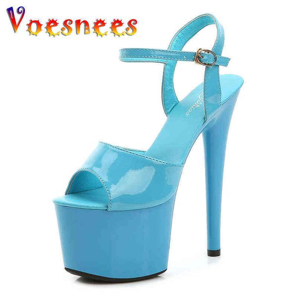 

sandals pole dance model shoes women catwalk 9 13 15 17 20 cm high heels platform girls shoe party stiletto 220317, Black