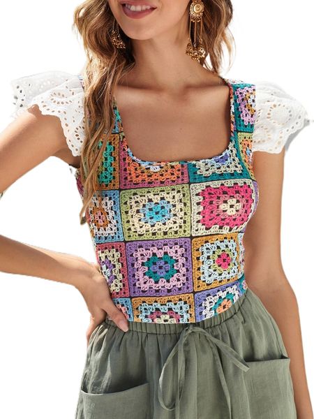 

schiffy ruffle trim graphic print c7ph#, White