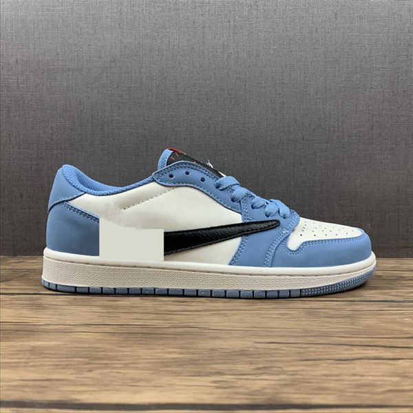 

shoes jumpman 1 low og fragment travis scot mens basketball blue white color designer sports sneakers original