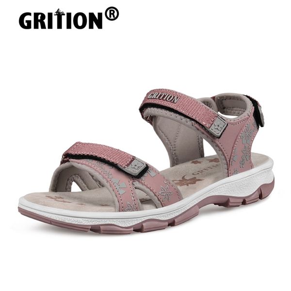 

grition women sandals casual outdoor summer beach shoes ladies open toe comfortable soft non-slip print ladies fashion 220425, Black