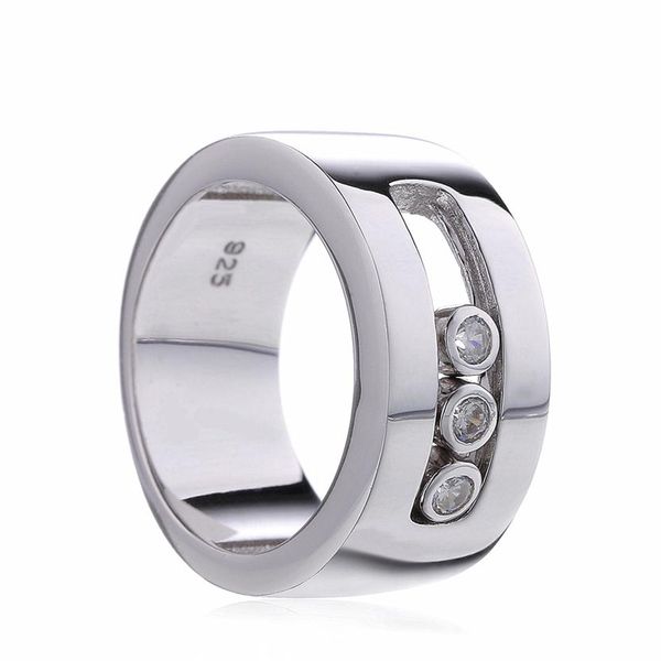 

100% 925 sterling silver three zircon ring light luxury brand mesika high jewelry ladies whole203j, Golden;silver