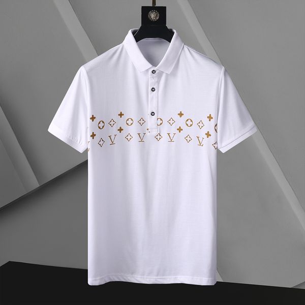 

202ss fashion casual polo shirt men's brand wolf tshirt male sleeve lapel men black womentee homme t shirts letter m-4xl#l620, White;black