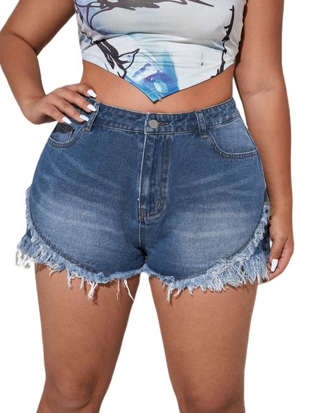 

plus raw hem zip fly denim shorts c5ji#, White;black