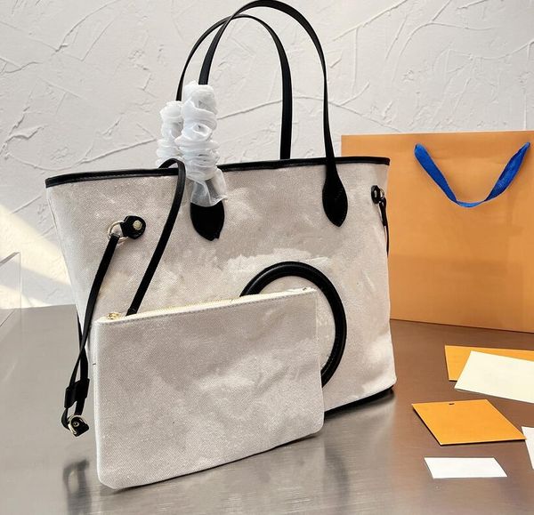 

designer fashion canvas embossing totes new style luxury high capacity shopping bag inside purse pocket women's simple elegance single-