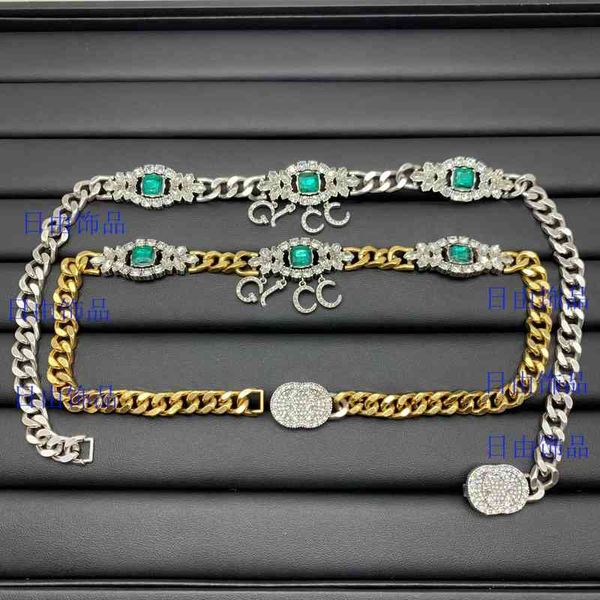 

new letter eye square diamond color matching sweater chain feminine necklace, Silver