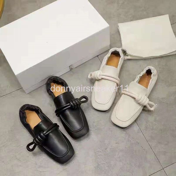 

dress shoes guangzhou white lefu shoes women's autumn leather one foot pedal british style small flat sole single, Black