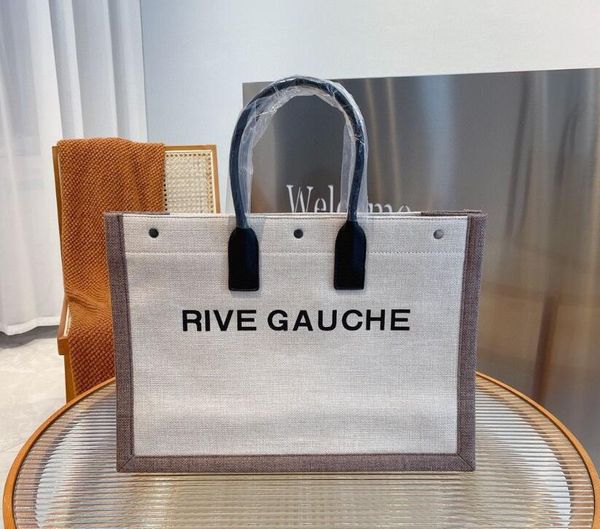 

trend women handbag rive gauche tote shopping bag handbags linen large beach bags designer travel crossbody shoulder satchel wallet