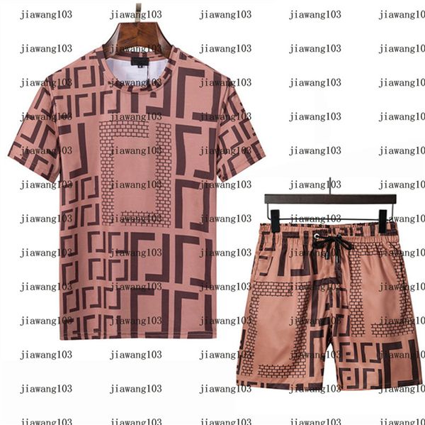 

tees mens t shirts set short sleeve hawaiian shirt and shorts summer casual floral beach two piece suit 2021 fashion men sets s to xxxl 01, Black;brown
