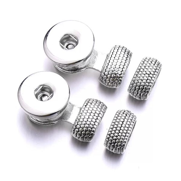 

silver metal 18mm ginger snap button base clasps connectors for diy snaps leather bracelet hooks jewelry making accessorie