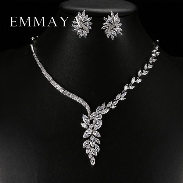 Emmaya Design unico Collana girocollo Orecchini a bottone Set di gioielli da sposa Accessori da sposa Dropship 220726