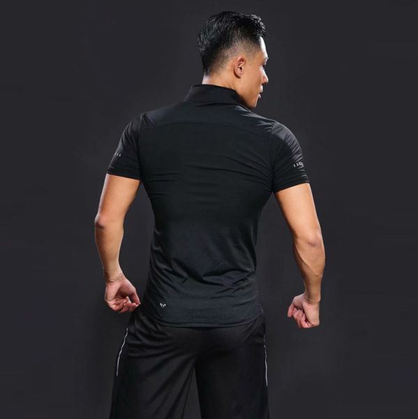 

men's lulu t shirts brand short sleeve summer thin quick drying t-shirt half zipper tees sports running fitness suit tights tshirts lu-, White;black