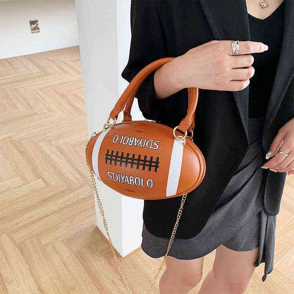 

women's faux leather shoulder bag, casual crossbody bag with letter print, chain and rugby shape, spring fashion,220511