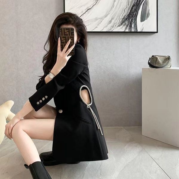 

t313 womens suits & blazers tide brand designer high-quality retro hollow-out color series suit slim plus size, White;black