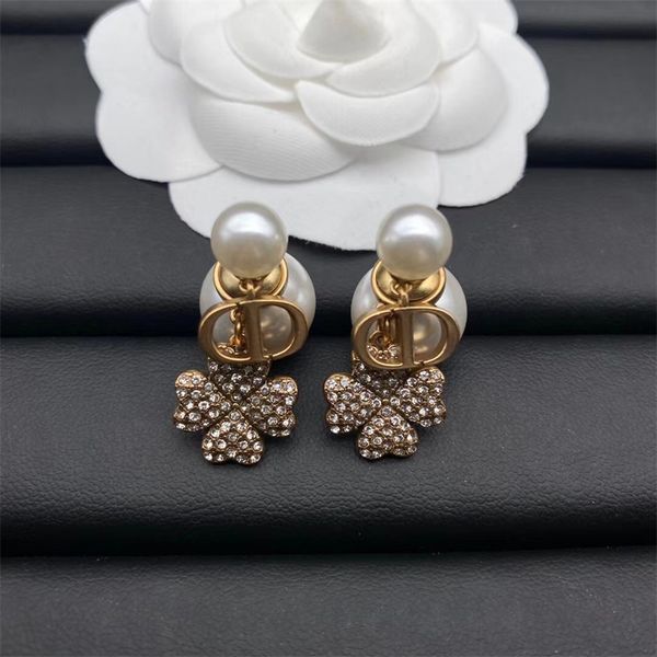 

65% off fine jewelry new full diamond earrings female fashion irregular trend pearl earrings, Golden