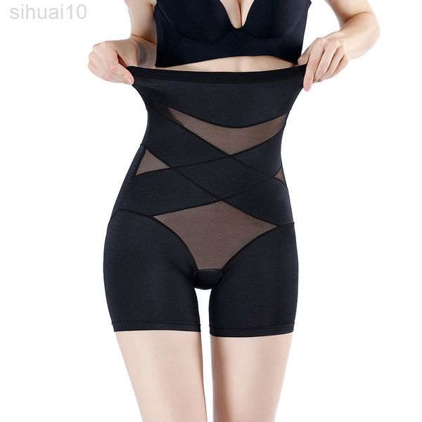 

-body sculpting belly panties high waist hip-lifting waist boxer briefs postnatal shaping anti-glare body pants l220802, Black;white