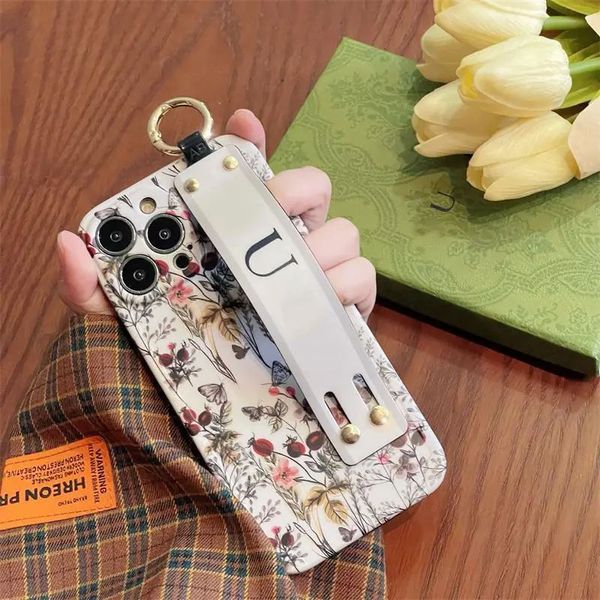 

Fashion floral wristband designers phone case 12 case iPhone case 13 Pro Max high appearance 11 fall proof XS couple soft cases good, White