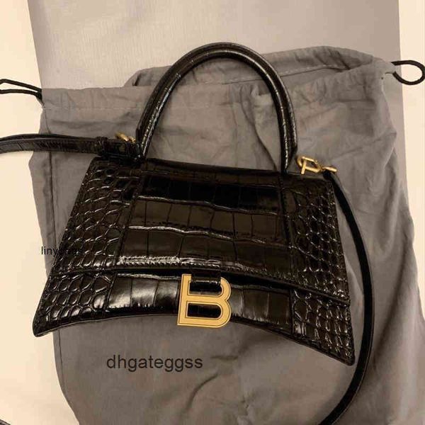 

balencaigass bags handbag womens net red same leather hourglass b-button hand small single shoulder messenger leather hourglass xus5