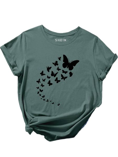 

butterfly print tee z0qa#, White