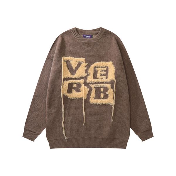

tassels sweaters knitted oversized men womens print pullover hip hop sweater streetwear fashion casual loose men size -xl, White;black