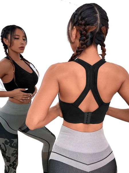 

medium support softness minimizes bounce cut out back sports bra p0uy#, Gray