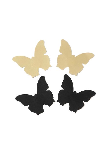 

2pairs butterfly shaped nipple cover l2dx#, Black;red