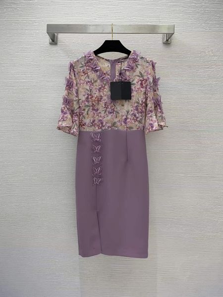 

designer dresses 2022 summer autumn v neck short sleeve panelled print fashion milan runway brand same style dress 0612-10, Black